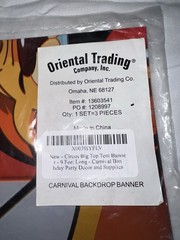 Oriental Trading Circus Big Top Backdrop Banner Set 9FT Long New Sealed