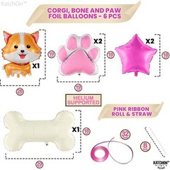 KatchOn, Dog Balloon for Puppy Party – 28 Inch, Pack of 6 and Lets Pawty Ball…