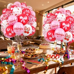 Cherry Balloons,Red Pink Balloons Bow Print Helium Balloon for Bridal Shower …