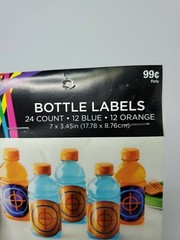 Target Labels for Bottles Party Goods-24ct. 12 Orange 12 Blue