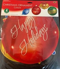 Christmas Ornament 16-Inch Cutout Set 4 Pack Christmas Party Decorations