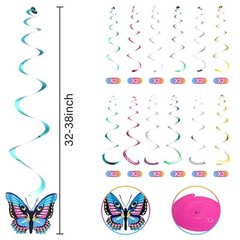 36 Pieces Butterfly Hanging Swirl Decoration Summer Spring Party Streamer But…