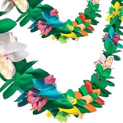 FUTUREPLUSX 2 Pack Tropical 2 Count (Pack of 1), Tissue Flower Banner 2pcs