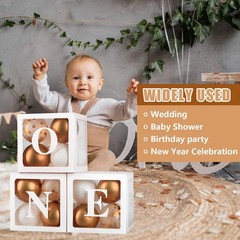 Thickened 5 PCs White Transparent Balloon Boxes with 78 Letters & Numbers for…