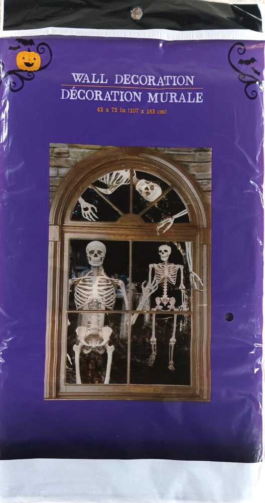 Halloween Wall Mural Skeleton Happy Halloween Horror Scary 42 x 72″ Decoration 