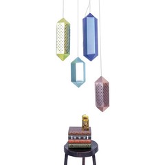 Geometric Hanging Lanterns, Party Decor, 4 Pieces