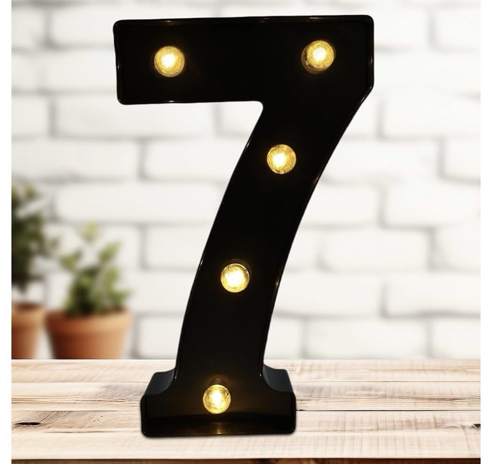 Number 7 For Party Or Decorate With Light.Battery Powered Lighted Number 7.