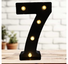Number 7 For Party Or Decorate With Light.Battery Powered Lighted Number 7.
