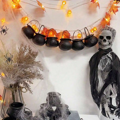 12pcs Mini Cauldron Kettles Novelty Candy Holder Halloween Witches Cauldron Pot