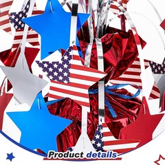 4 Pcs 4th of July Table Decorations, Patriotic Metallic Foil Spray Star Cente…