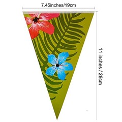 Hawaiian Luau Bunting 2 Pack, Tropical Banner 6m, Beach Decor