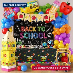 Back To School Decorations First Day of School Balloon Garland Kit with Apple Pe