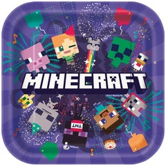 MINECRAFT 40PC. Party Kit for 8 (Large Plates, Small Plates, Napkins & Cups)-NEW