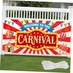 Carnival Backdrop 71×35 Inch Welcome to the Carnival Banner – Circus Carnival