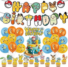 Pokémon tableware party set balloons kids birthday Supplies Plates Cups Pikachu
