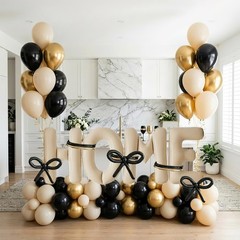 Housewarming Party Decorations – 40″ Large HOME Letter Balloons White Black G…