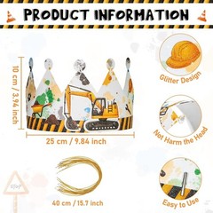 High-Quality Construction Party Hats – 12PCS for Ultimate Truck-Themed Parties