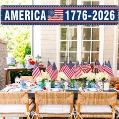 Ushinemi 250th Anniversary USA Banner America 1776-2026 Patriotic Party…