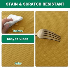 Biscaynebay Textured Fabric Christmas Round Table Cloth 90″, Gold Water Resis…