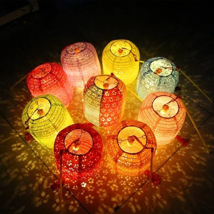 Set of 10 Paper Lanterns 6-inch New Year Lanterns LED Decorative Lighting
