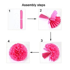 Black Paper Pom Poms Party Ceiling Wall Hanging Tissue Flowers 10/12″ 12 PCS