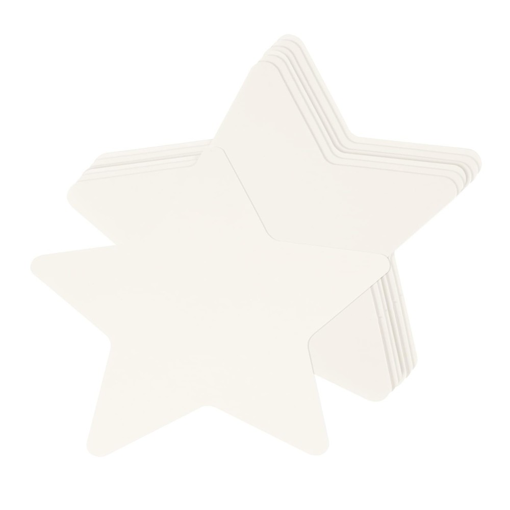100 PCS 3.9×3.9 Inch Star Cutouts Shaped Paper Cards White DIY Craft Decor