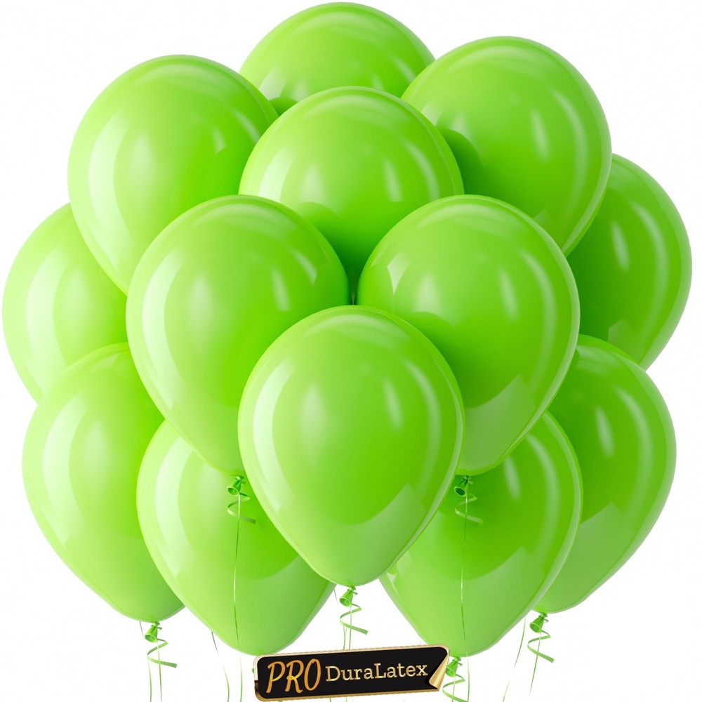 Duralatex Lime Green Balloons – 100 Pack 12 inch Extra-Thick Light Green Ball…