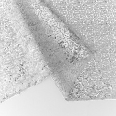 2 Packs 12 x 72 inches Sequin Table Runner, Silver Glitter Table Runner for
