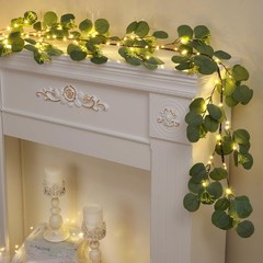 Christmas Decoration Indoor – 6FT Eucalyptus Garland with Timer, Artificial