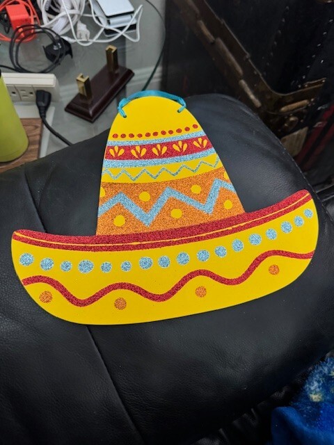Amscan Sombrero Fiesta Hanging Glitter Sign Party Supply Decoration New!!!