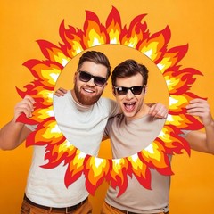 Fire Birthday Party Decorations Theme Photo Booth Prop Picture Frame Truck Decor