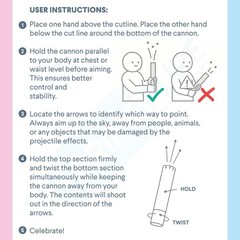 PrimePure Gender Reveal Confetti Cannon – Biodegradable Heart Shaped Confetti