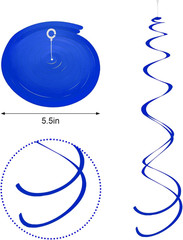 Ceiling Swirl Foil Decorations Hanging Plastic Streamer Themed Swirl Party for G