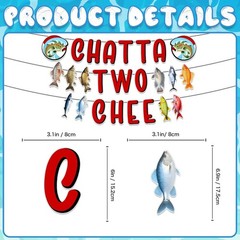 Chatta Two Chee 2nd Birthday Decorations Set; Fishing Cowboy Party Kit