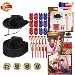 Cosplay Cowboy Party Hats Black Paisley Bandanas Inflatable Horses