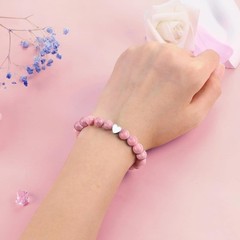 Charming Pink Heart Bracelet with Adjustable Size – Birthday Gift for Daughters
