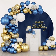 Birthday Party Photo Props Navy Blue Round Backdrop