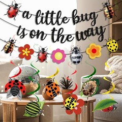 Ladybug Baby Shower Decorations Banner and Swirls for Boys Girls Party