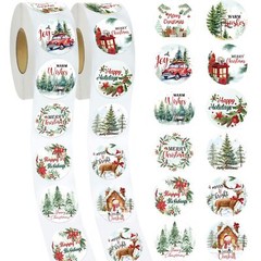 1000 Pcs 1.5 Inch Round Christmas Stickers Envelopes Seal Card Gifts Stickers