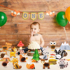 16 Pack Woodland Baby Shower Decorations, Woodland Animals Table Centerpieces, J