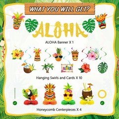 Luau Party Decorations, Hawaiian Party Decorations with Aloha Banner Hanging …