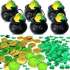 216 PCS St Patrick’s Day Cauldrons Set Pot of Gold Decorations 6 Black Small
