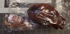 Halloween cut off Heart Prop with bottle of blood meat hook Life Size Chop Shop