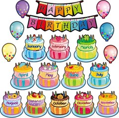 20-Pcs Black Dot Birthday Bulletin Board Set for Stylish Classroom Celebrations
