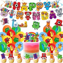 Cartoon Numberblocks Birthday Party Decoration Banner Balloon Supplies Kids Gift