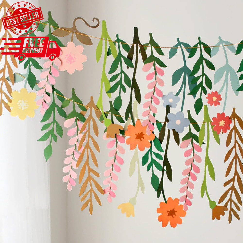Double-Sided Wildflower Garland for Garden Party Decorations and Events