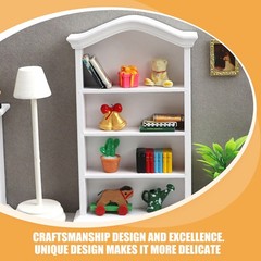 Decorative Mini Dollhouse Display Shelf Miniature Furniture Book Bookshelf