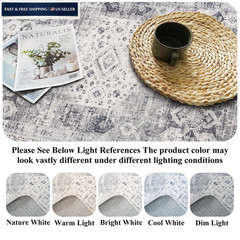 Washable 2×6 Kitchen Runner Rug – Indoor Hallway Rugs 2′ x 6′ (Runner), Grey