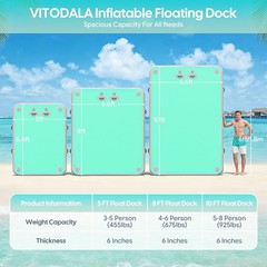 Inflatable Floating Dock, Water Island Float Raft Mat with Non-Slip Surface, …