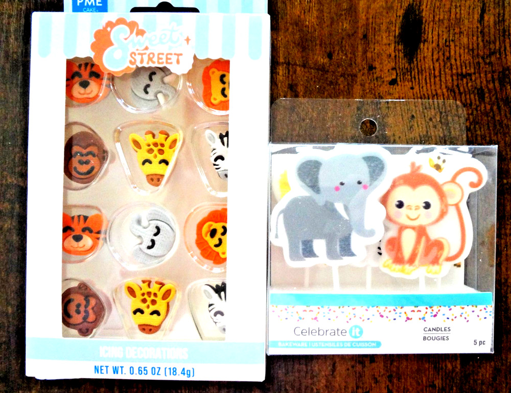 SAFARI Birthday Party Candles & Icing Decorations Set Cake Toppers